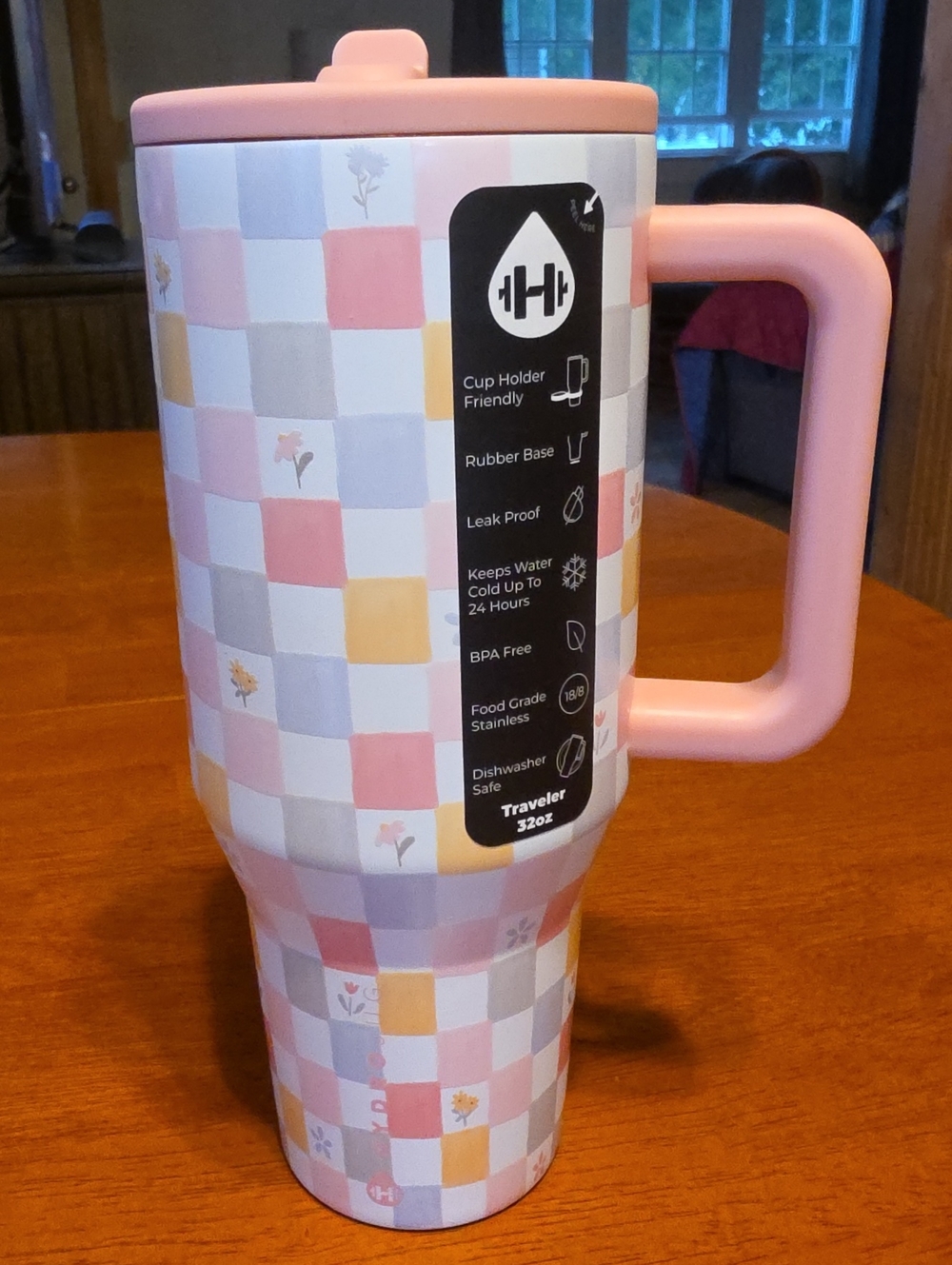 HydroJug 32 oz Traveler - Pastel Checkers